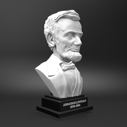 Bust of Abraham Lincoln on a dark background