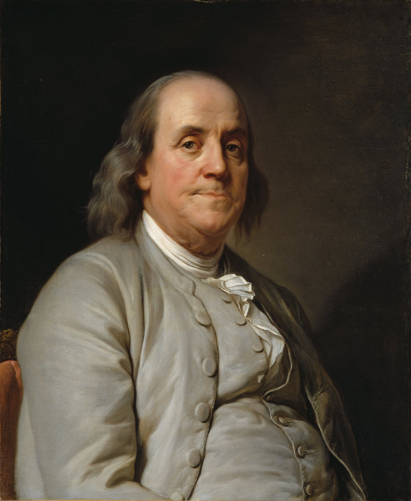 Portrait of a historical figure in formal attire against a dark background