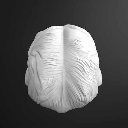 White hair model on a black background