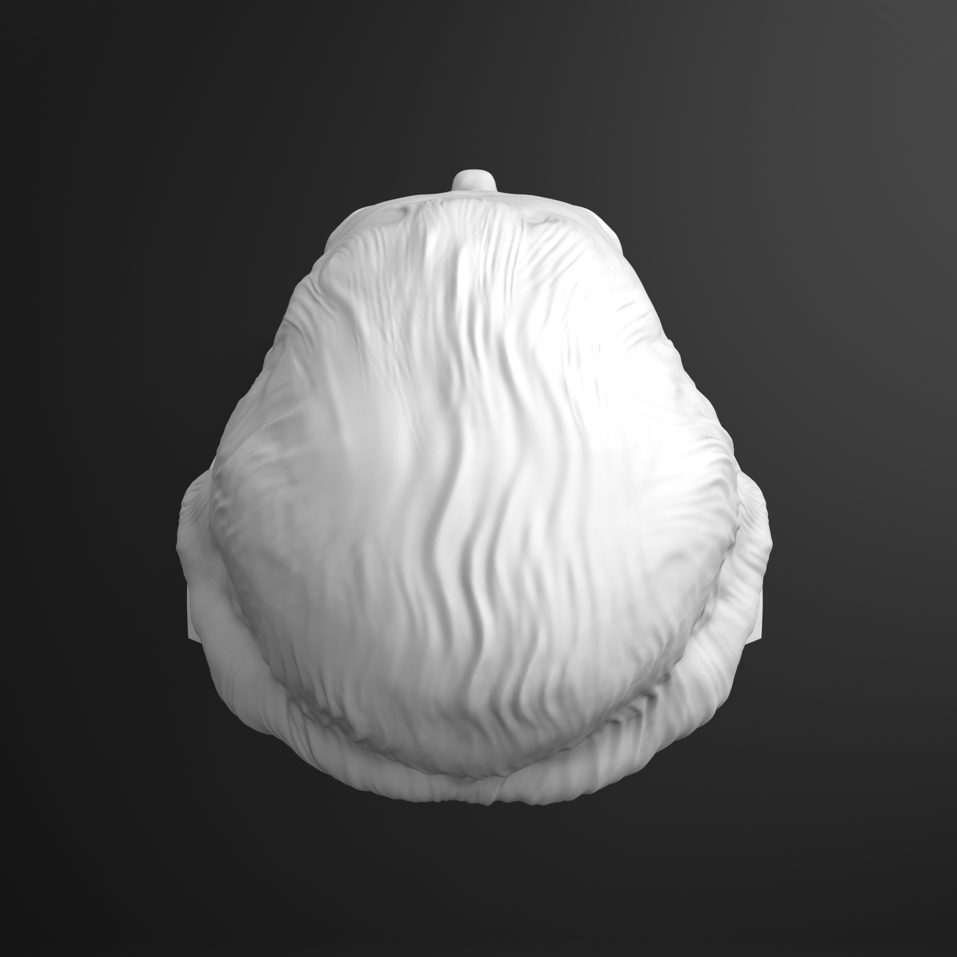 White bust sculpture on a black background